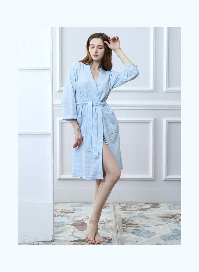 Pocket Detail Night Robe Blue