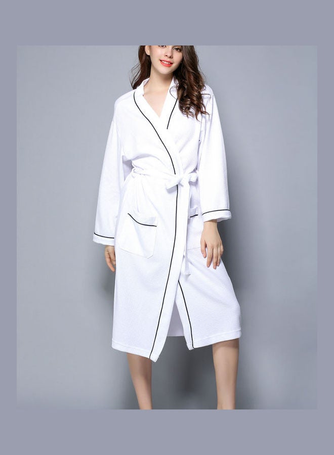 Belted Soft Couples Robe White