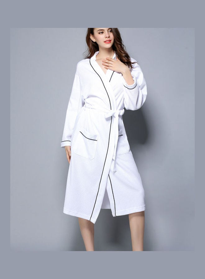 Belted Soft Couples Robe White