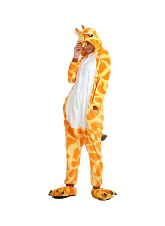 Giraffe Shaped Comfy Onesie Yellow/Brown/White