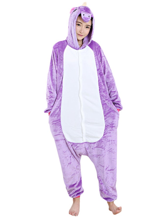 Horse Shaped Comfy Onesie Purple/White