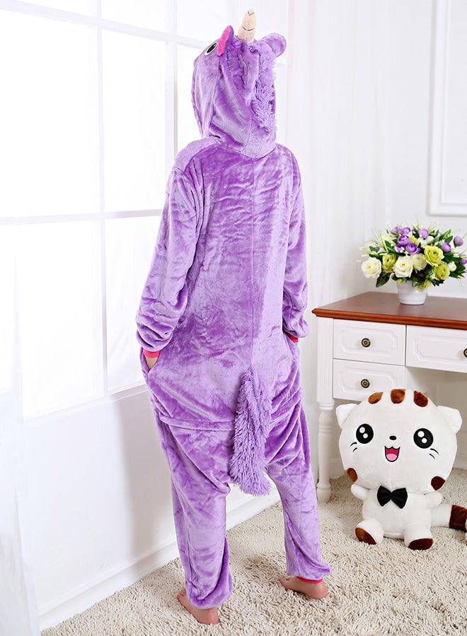 Horse Shaped Comfy Onesie Purple/White