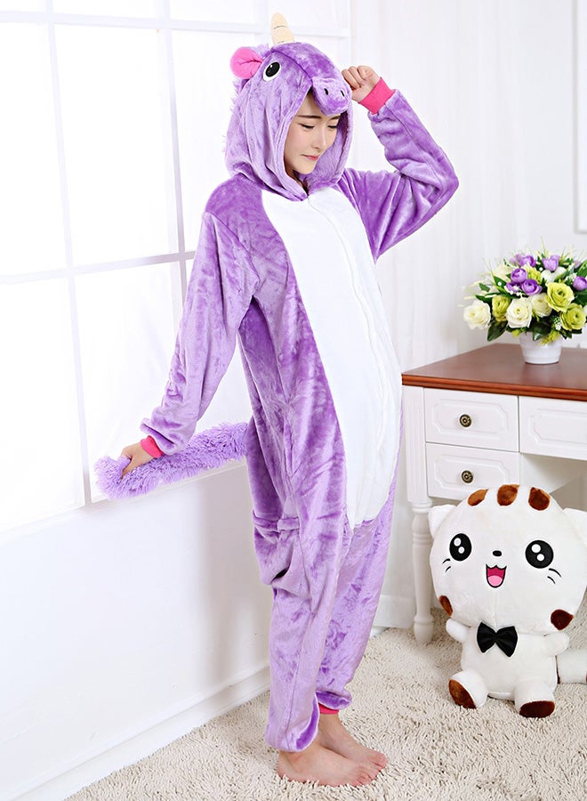Horse Shaped Comfy Onesie Purple/White