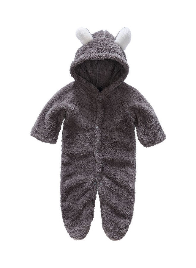 Long Sleeve Hooded Climbing Romper Suits Grey