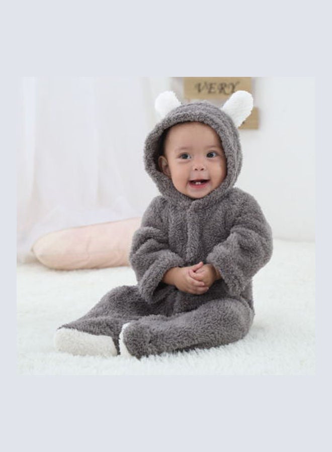 Long Sleeve Hooded Climbing Romper Suits Grey