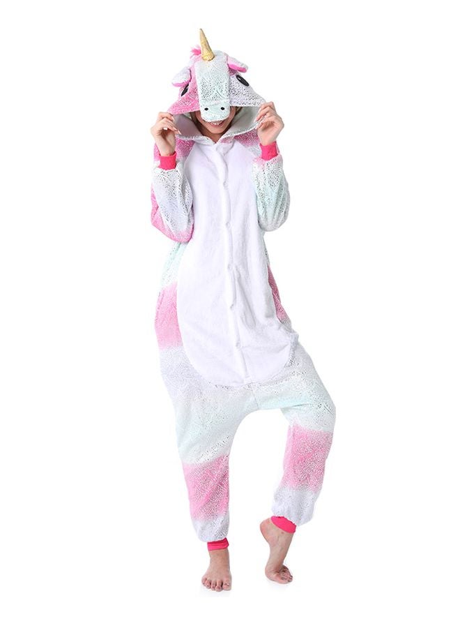 Unicorn Long Sleeves Comfy Onesie White/Pink