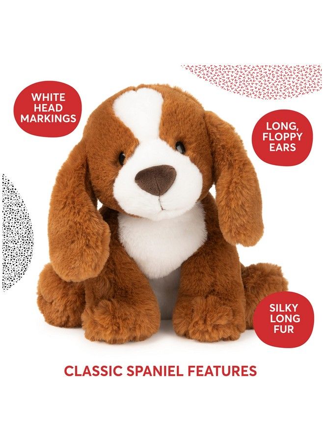 Kian Spaniel Puppy Dog Plush Stuffed Animal For Ages 1 And Up 10” Brown/White