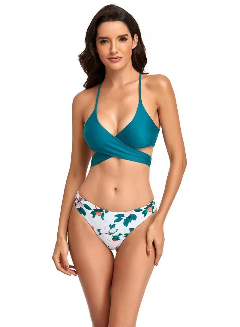 Womens Two Piece Swimwear with Printed Bottom