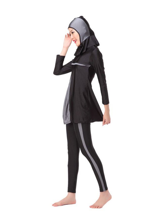 Muslim Modest Burkinis Swimsuit Black/Grey