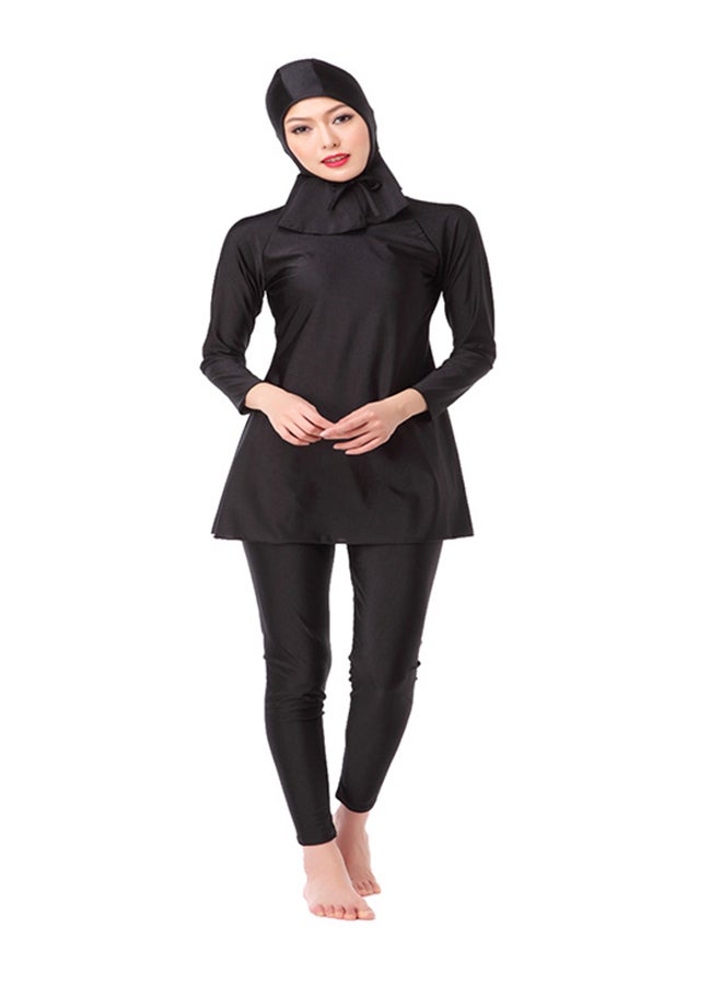 Long Sleeves Islamic Three Piece Burkinis Black