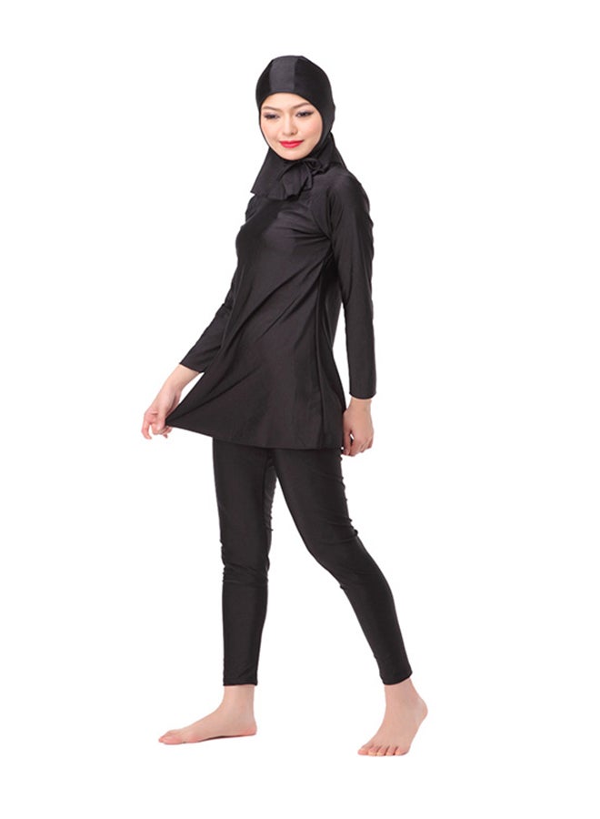 Long Sleeves Islamic Three Piece Burkinis Black