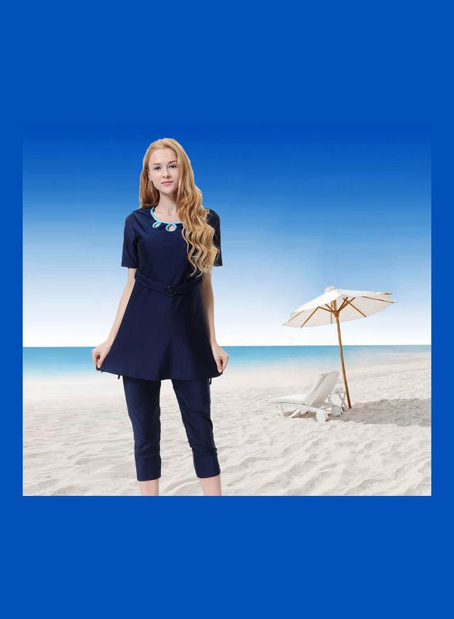 3 Piece Sun Protection Anti-exposure Muslim Burkinis Blue