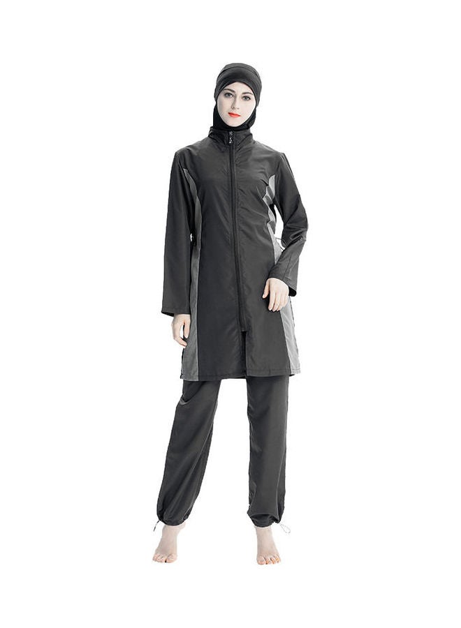 Classic Muslim Loose Fit Burkini Swimsuits Set Black