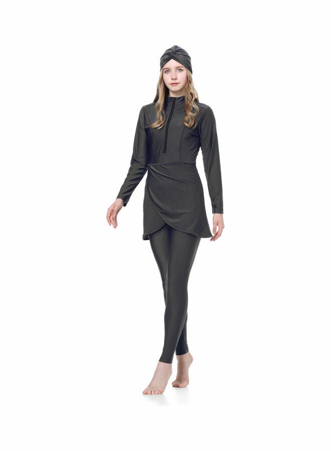 Islamic Long Sleeve Swimwear Burkini Black