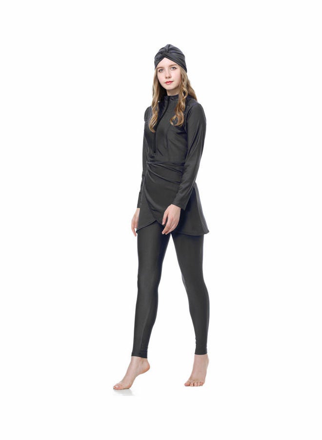 Islamic Long Sleeve Swimwear Burkini Black