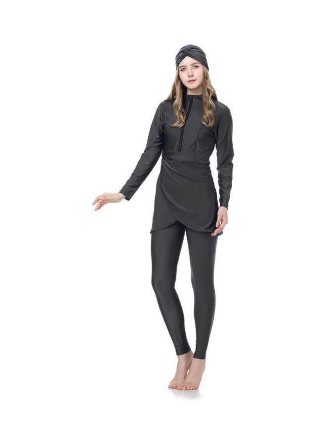 Islamic Long Sleeve Swimwear Burkini Black