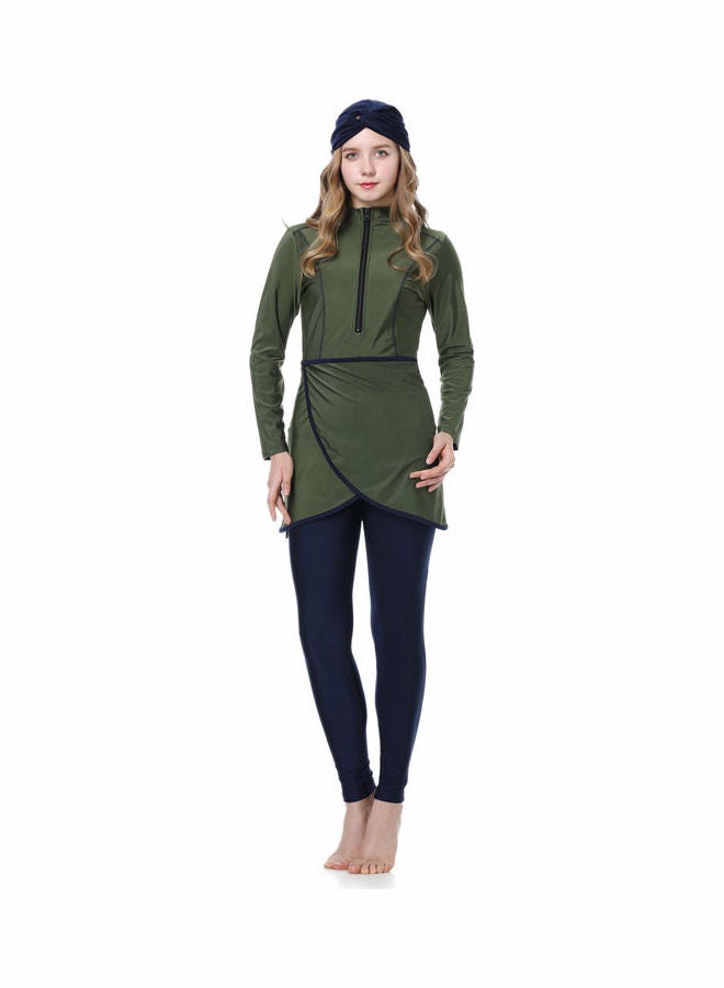 Islamic Long Sleeve Swimwear Burkini Green