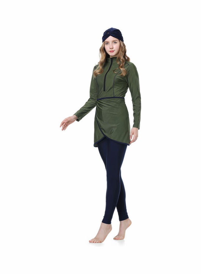 Islamic Long Sleeve Swimwear Burkini Green