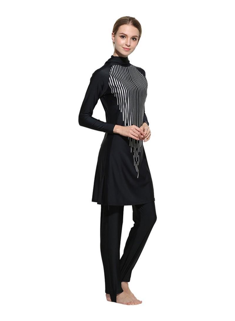 3-Piece Islam Style Long Sleeve Beach Burkinis Set Black