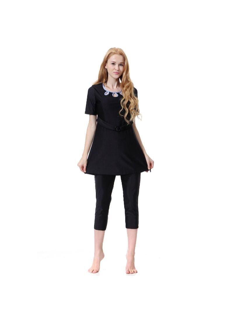 3-Piece Anti-Exposure Conservative Burkinis Set Black