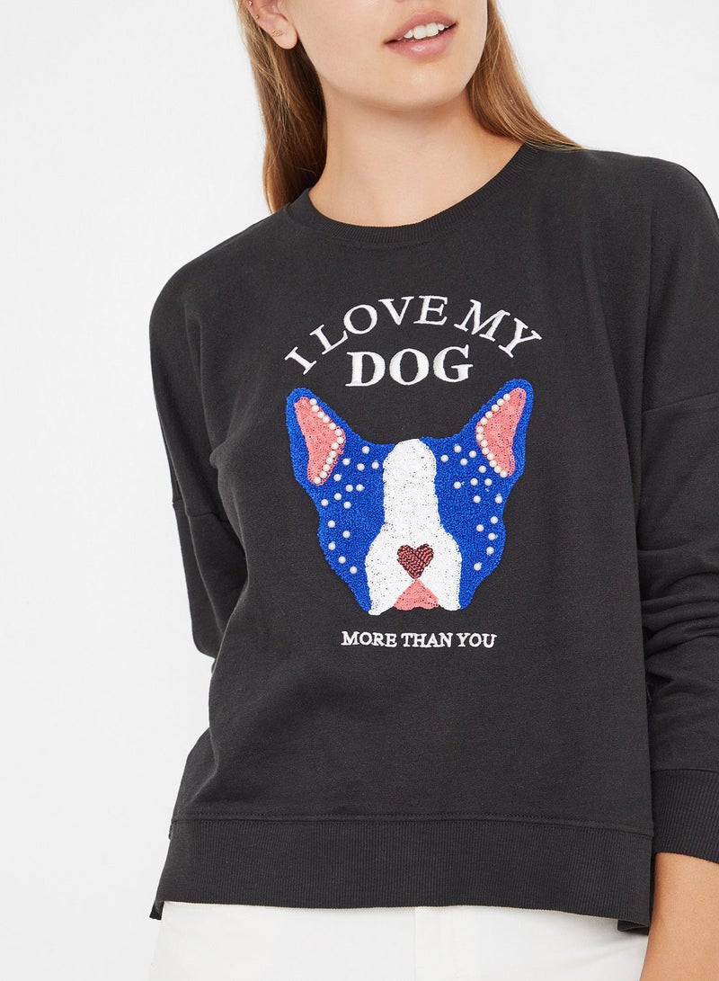 Love My Dog Sweatshirt Black