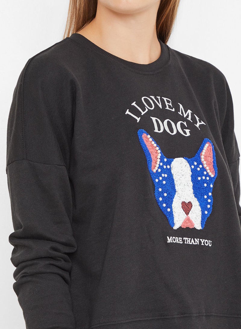 Love My Dog Sweatshirt Black