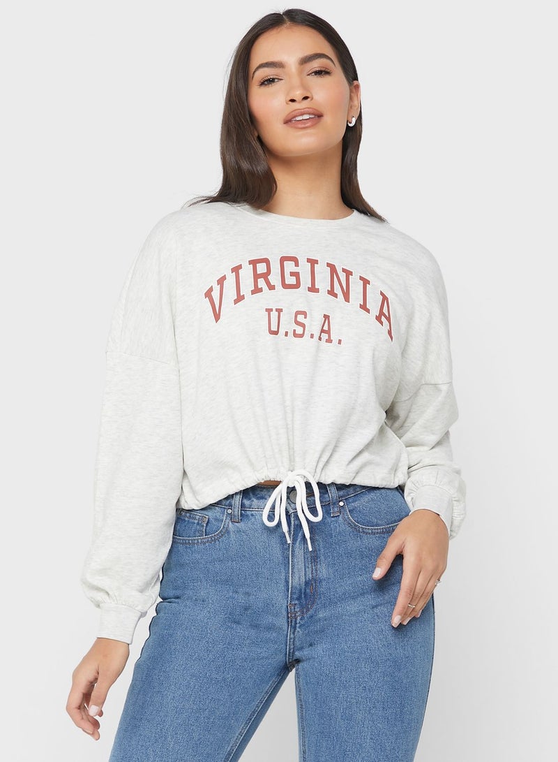 Graphic Crop Sweatshirt