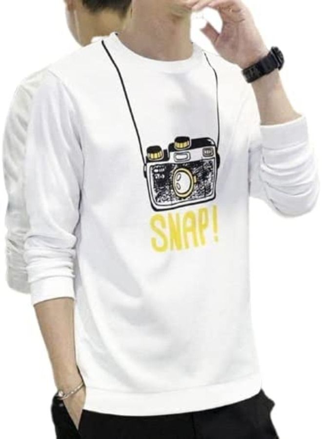 Snap Camera Printed Sweatshirt White