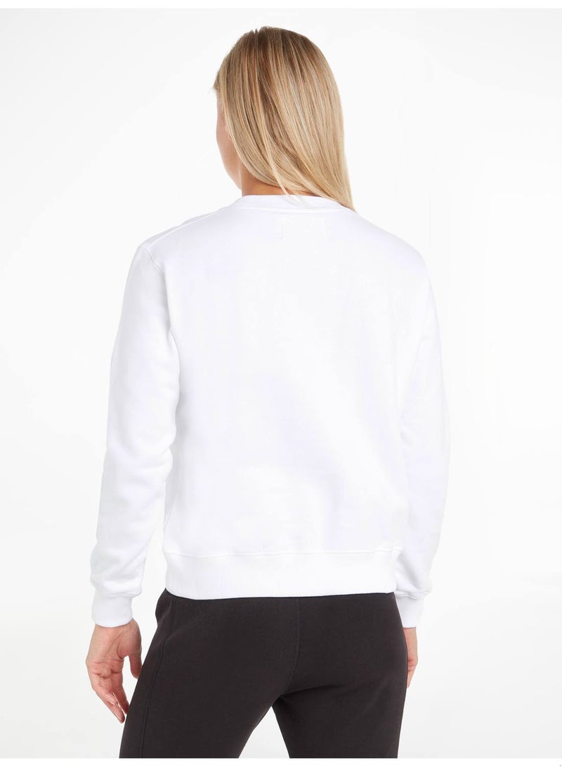 Calvin Klein Jeans Women's Sweatshirt - Sportswear - Cotton , White