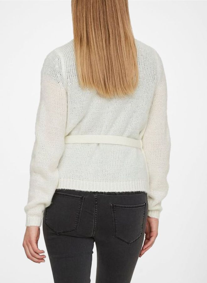 Textured Cardigan White