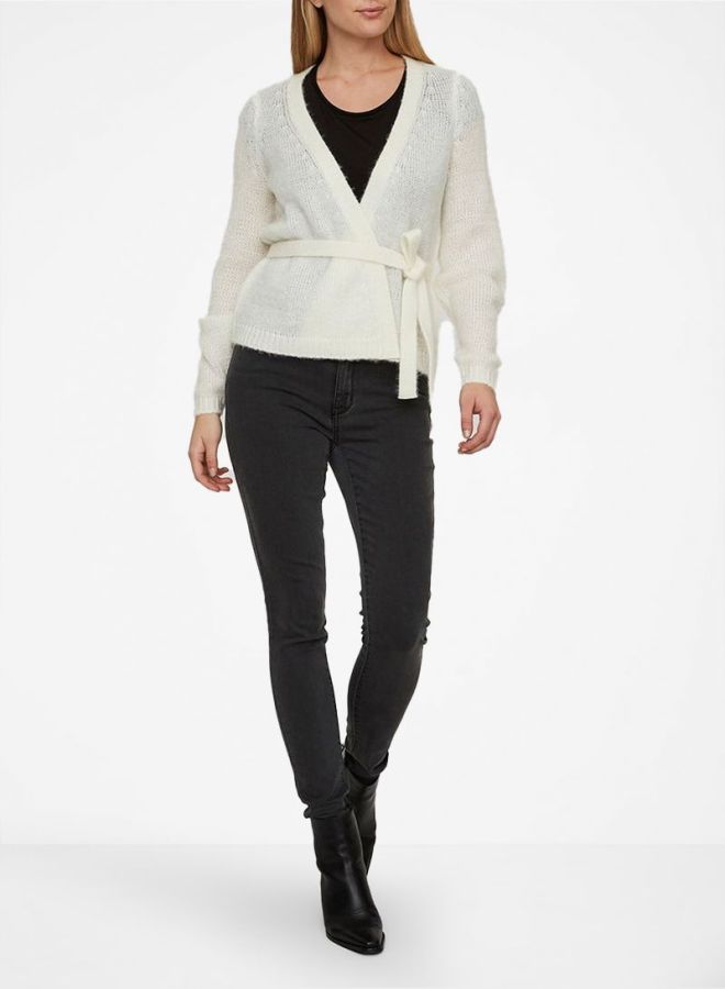 Textured Cardigan White