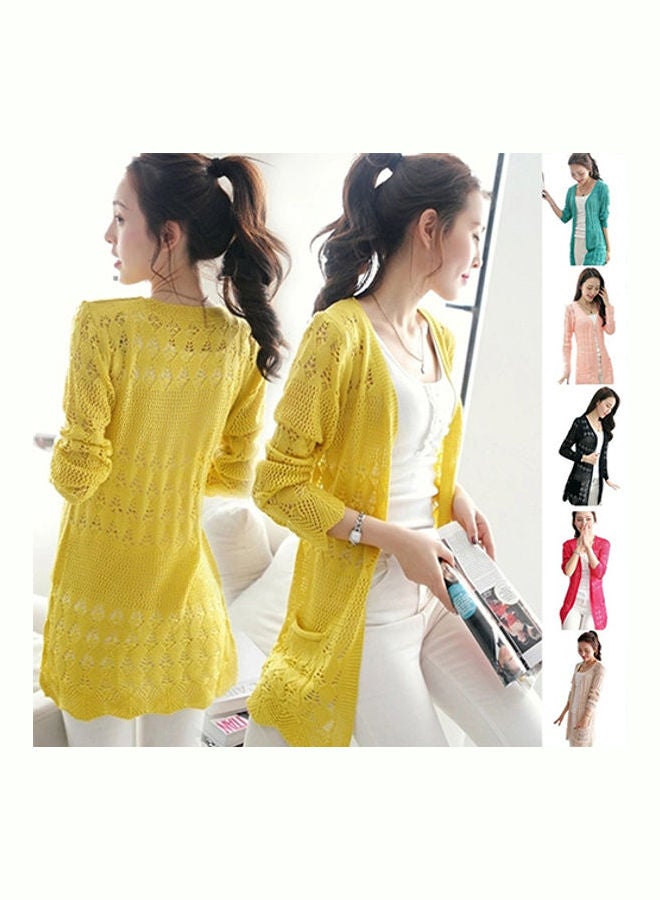 Korean Style Knitted Cardigan Red