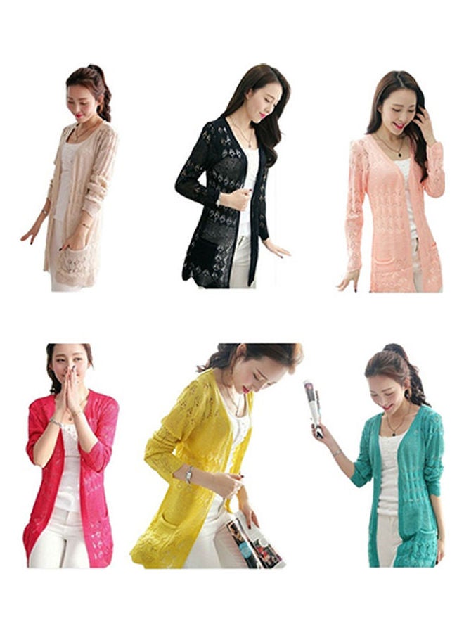 Korean Style Knitted Cardigan Red