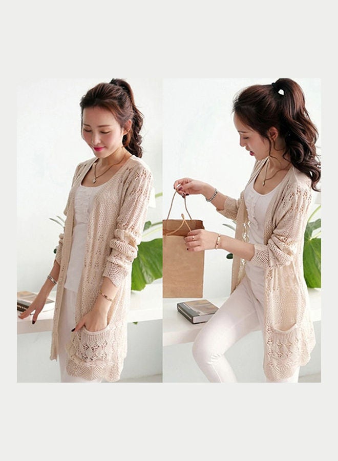 Korean Style Knitted Cardigan Red