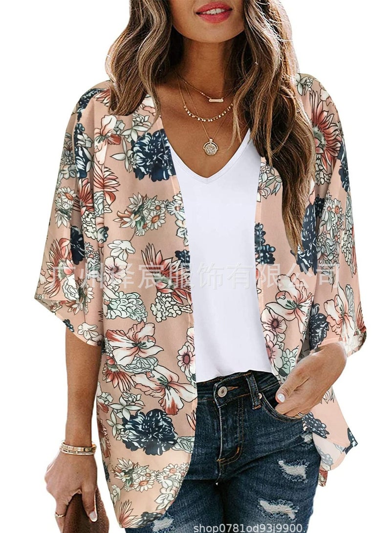 Women's Sun Protection Blouse Print Cardigan