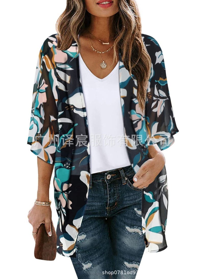 Women's Sun Protection Blouse Print Cardigan