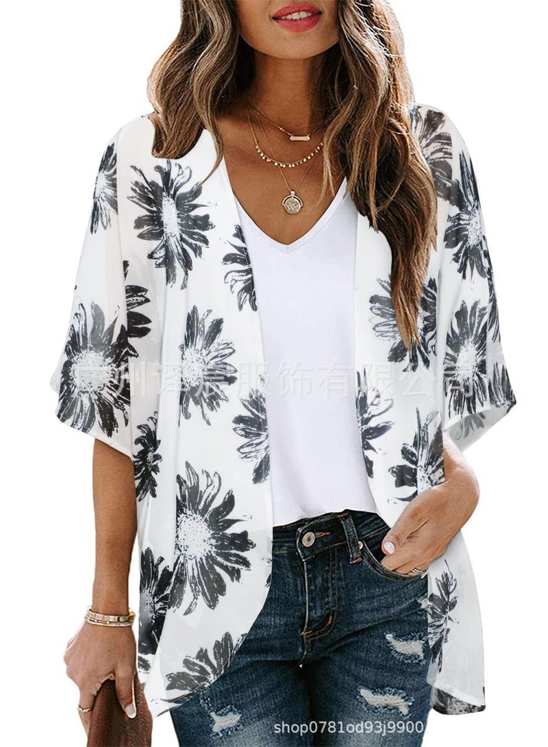 Women's Sun Protection Blouse Print Cardigan