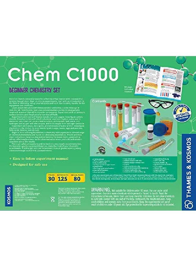 Chem C1000 Chemistry Set Science Kit With 125 Experiments 80 Page Lab Manual Student Laboratory Quality Instruments & Chemicals Parents Choice Gold Award Winner