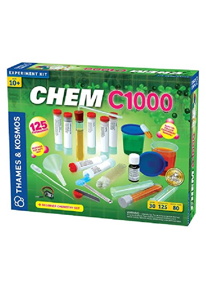 Chem C1000 Chemistry Set Science Kit With 125 Experiments 80 Page Lab Manual Student Laboratory Quality Instruments & Chemicals Parents Choice Gold Award Winner