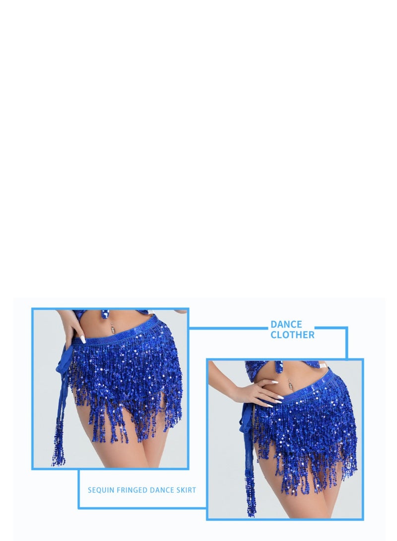 Squality Women Belly Dance Scarf Blue