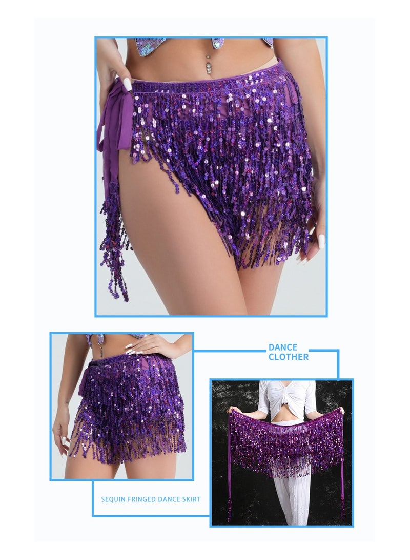 Squality Women Belly Dance Scarf Purple