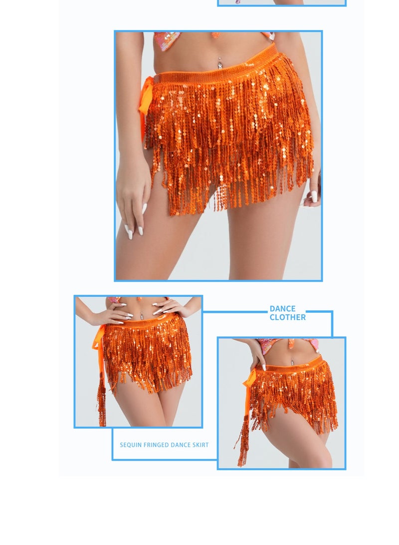 Squality Women Belly Dance Scarf Orange