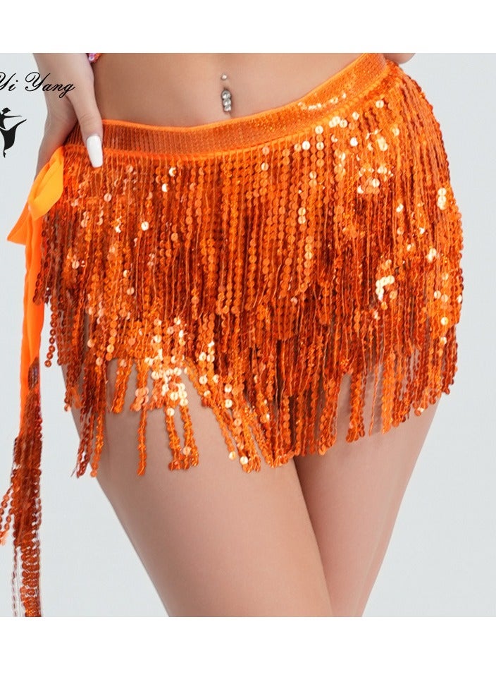 Squality Women Belly Dance Scarf Orange