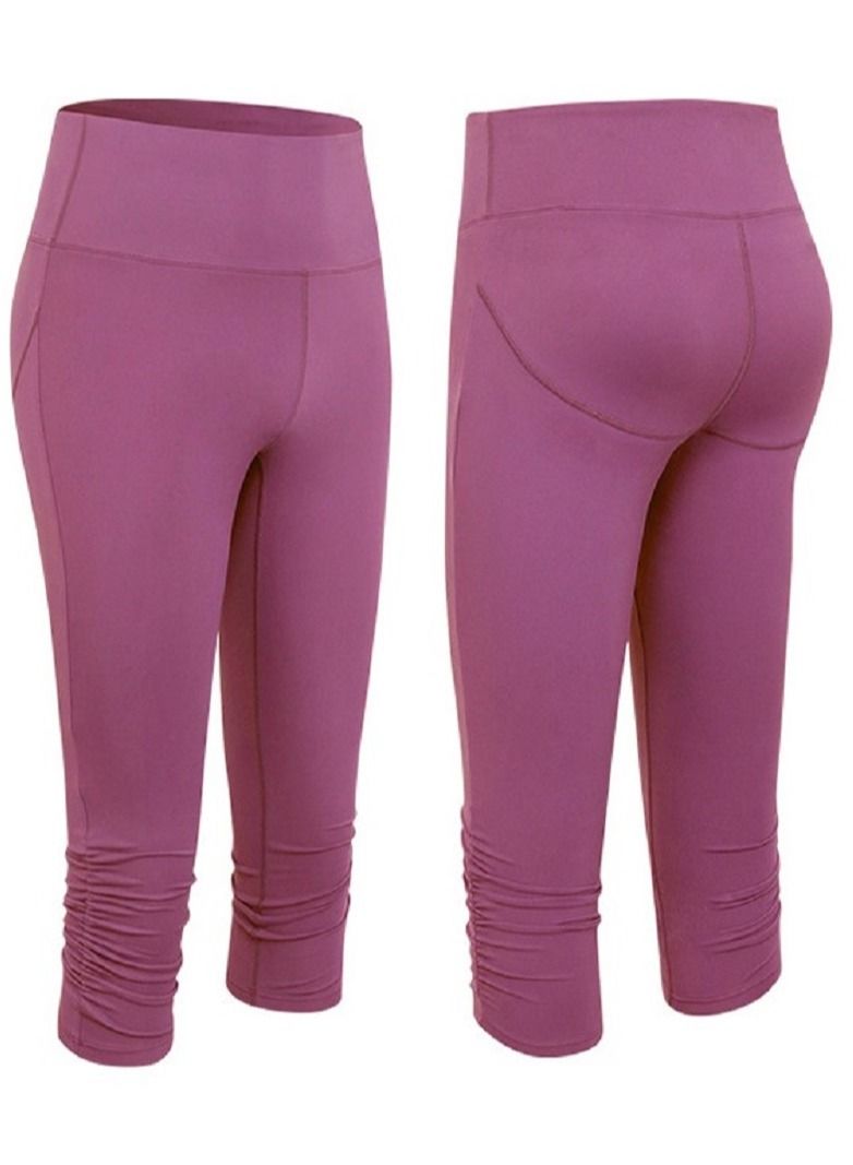 Running fitness high waist hip tight elastic seven pants