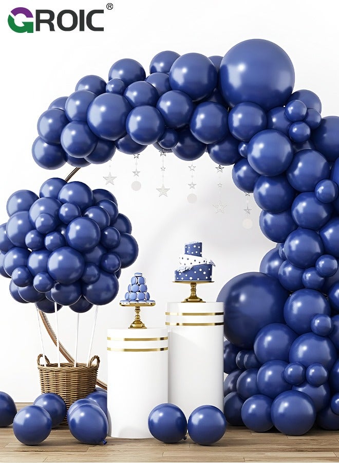 129pcs Navy Blue Balloons Latex Balloons 18 12 10 5 Inch Party Balloon Kit for Birthday Party Graduation Baby Shower Wedding Holiday Balloon Decoration,Party Balloon Set, Party Supplies