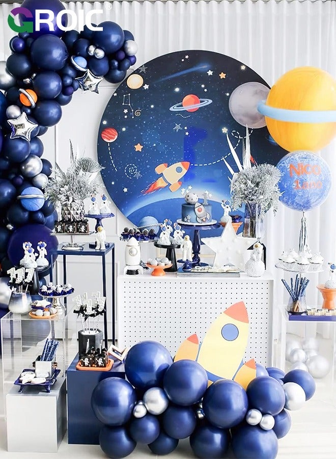 129pcs Navy Blue Balloons Latex Balloons 18 12 10 5 Inch Party Balloon Kit for Birthday Party Graduation Baby Shower Wedding Holiday Balloon Decoration,Party Balloon Set, Party Supplies