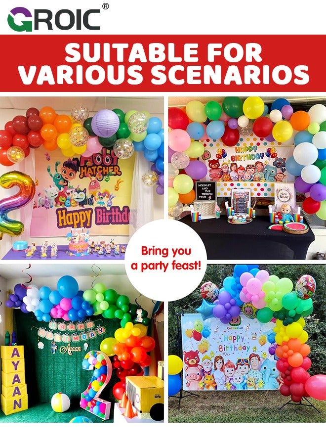 Colorful Balloons Garland Arch Kit, 129pcs 12 Assorted Color Balloons Colorful Party Balloons for Birthday Party Baby Shower Decoration,Party Balloon Set, Party Supplies