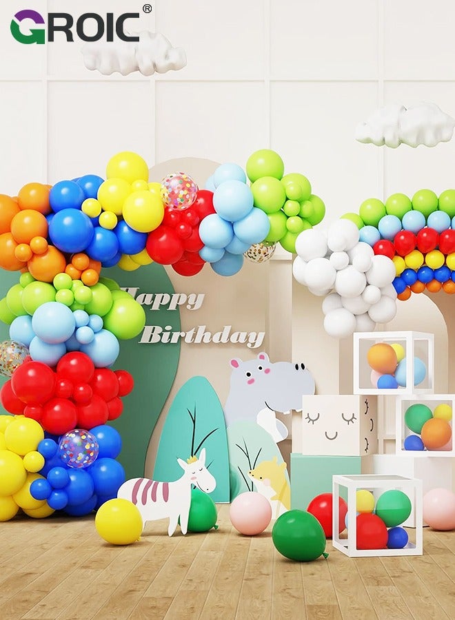 Colorful Balloons Garland Arch Kit, 129pcs 12 Assorted Color Balloons Colorful Party Balloons for Birthday Party Baby Shower Decoration,Party Balloon Set, Party Supplies