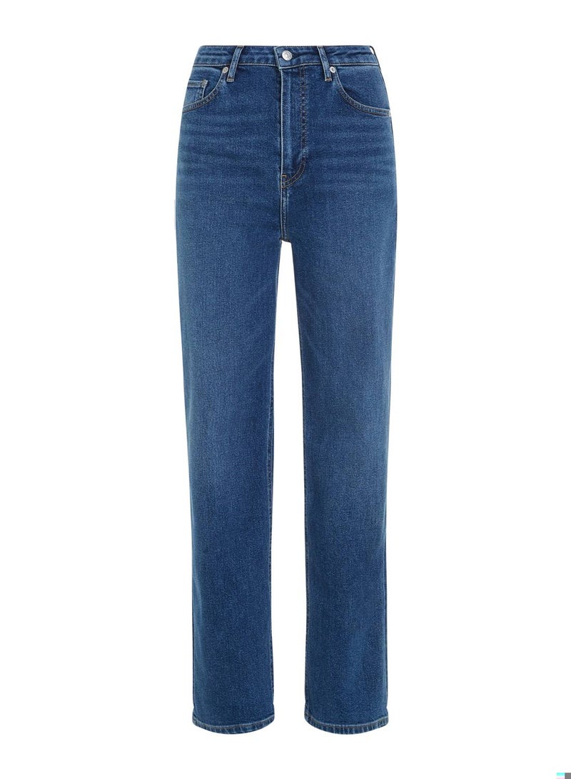 Women's High Rise Relaxed Straight Jeans, Blue