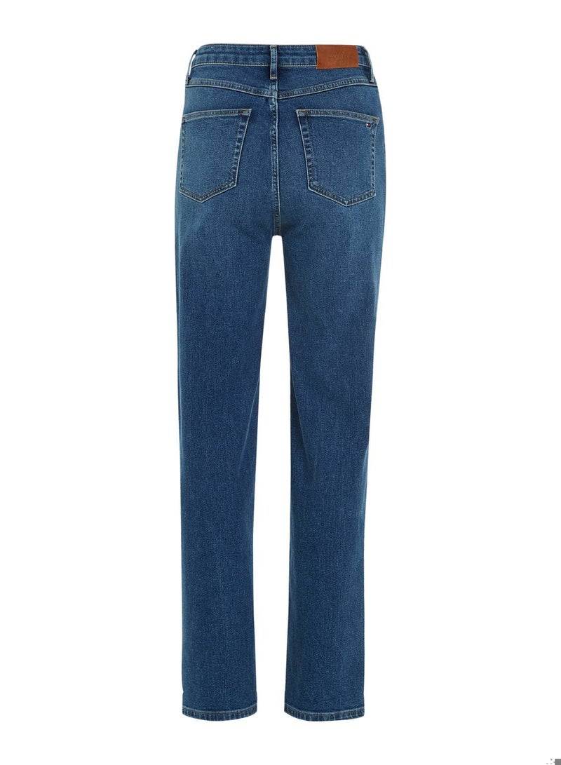 Women's High Rise Relaxed Straight Jeans, Blue